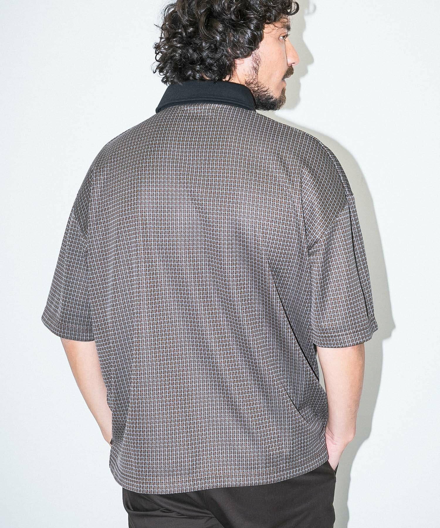 『吸水速乾』『UVカット』 OOPS カットジャガード半袖ポロシャツ